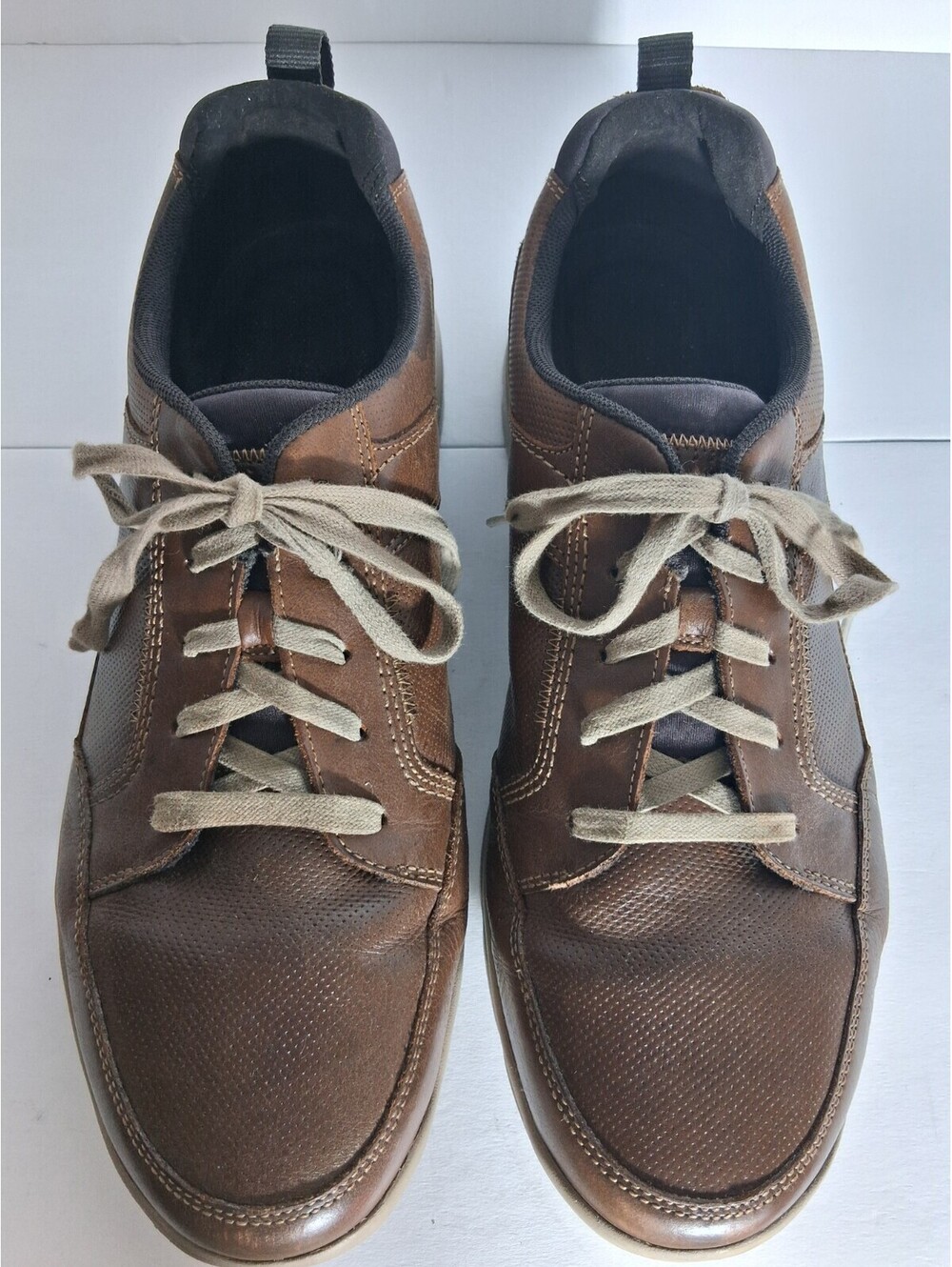 Rockports Men's Brown Leather Lace-Up Shoes, Size 12